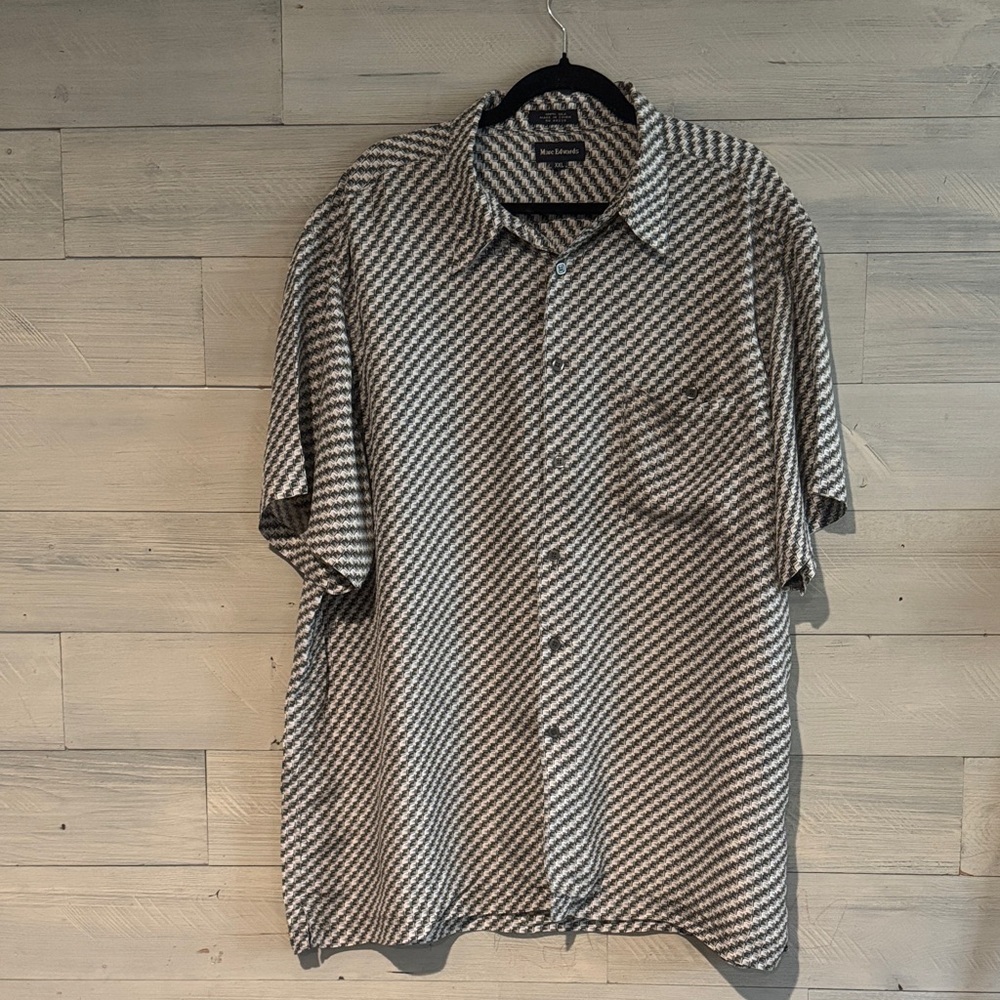 Classic Black and White Patterned Men's Shirt